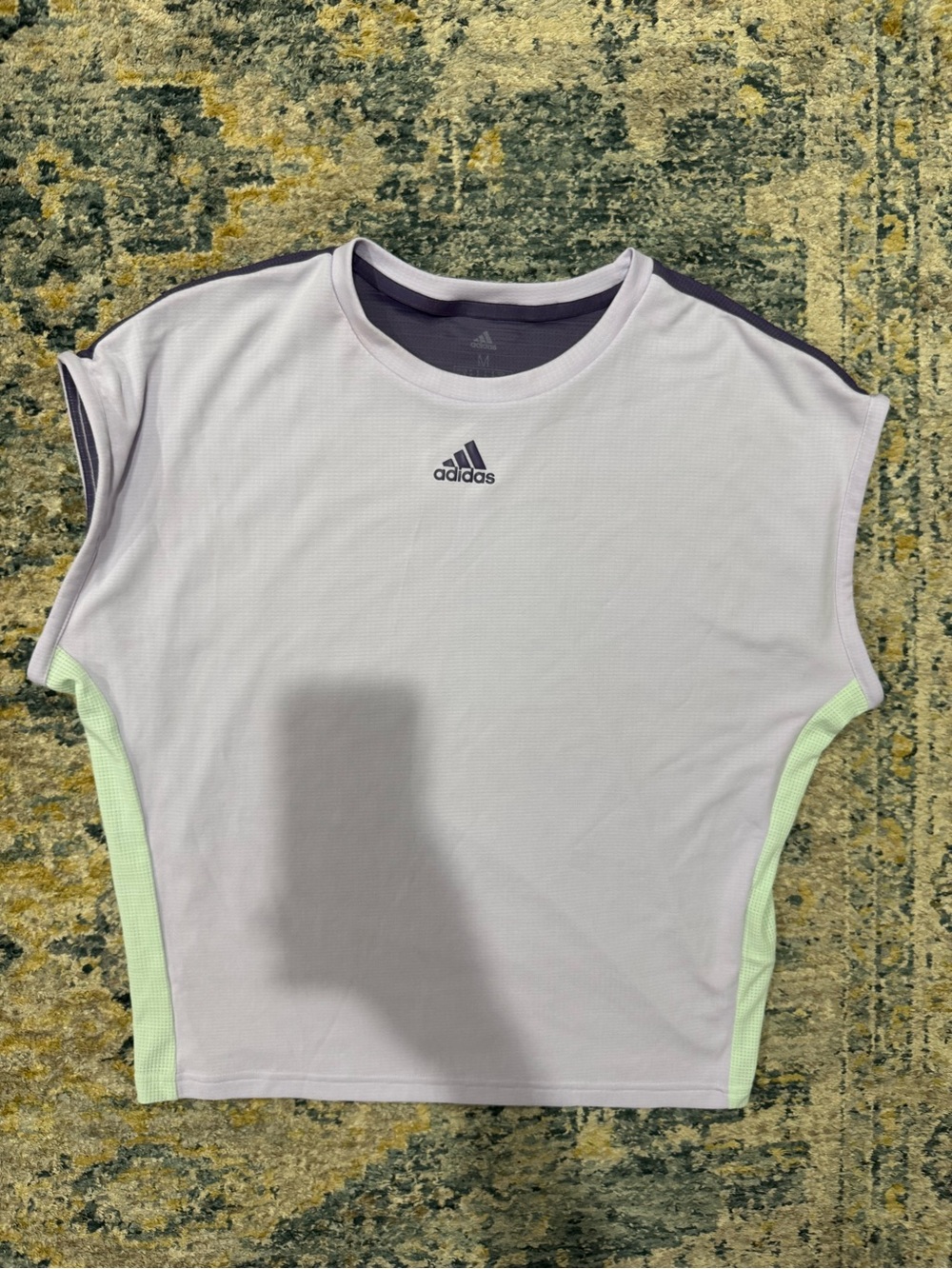 adidas Light Lavender Performance Tank with Lime Accents